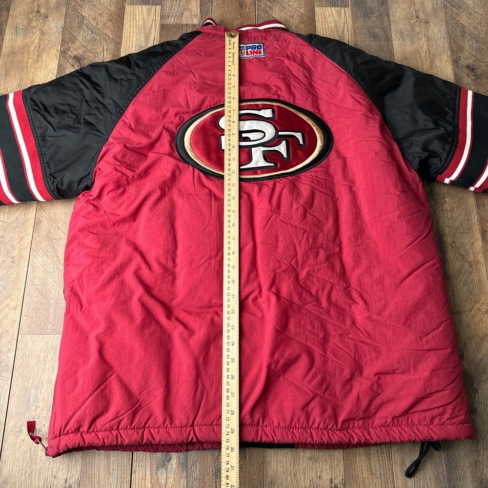 Vintage 90s San Francisco 49ers Jacket Men's Large Red Starter Embroidered 5488 - Picture 10 of 14
